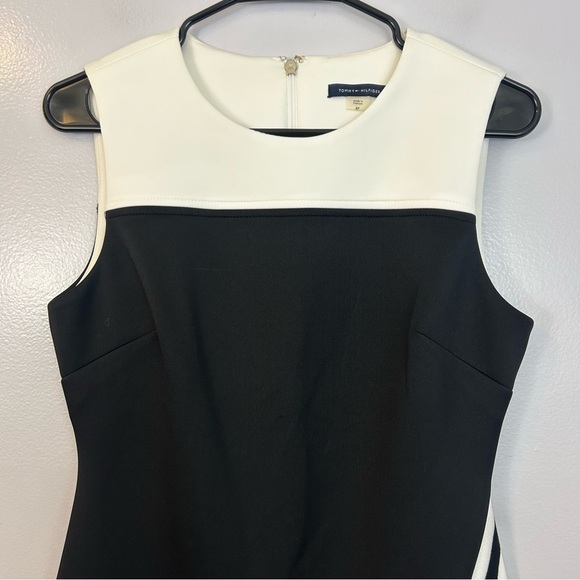 Tommy Hilfiger Black/White Color Block Striped Sleeveless Sheath Dress Size 8P - Picture 3 of 15